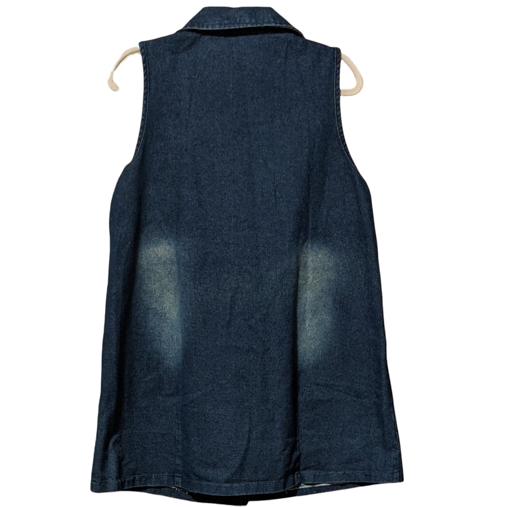 🆕 Omo One denim jean shirt vest tunic medium - Picture 2 of 7